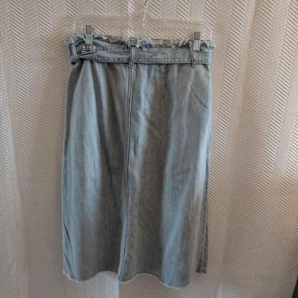 Gap Light Wash Belted A-line Denim Midi Skirt – Size 28 Vintage style - Picture 9 of 12